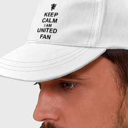 Бейсболка Keep Calm & United fan, цвет: белый — фото 2