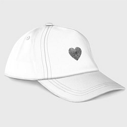 Бейсболка След на сердце, цвет: белый