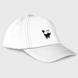 Бейсболка Глазастый котик Big - eyed cat, цвет: белый
