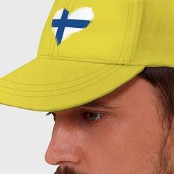 Бейсболка Сердце - Финляндия, цвет: желтый — фото 2