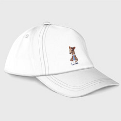 Бейсболка Песик в галстуке пишет в ежедневнике, цвет: белый