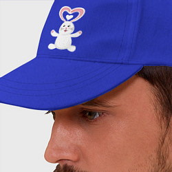 Бейсболка Влюблённый кролик, цвет: синий — фото 2