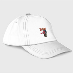 Бейсболка Slipknot mask art, цвет: белый