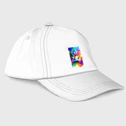 Бейсболка Акварельный Пикачу - поп-арт, цвет: белый