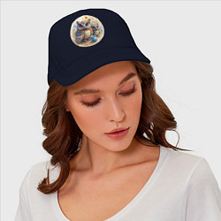 Бейсболка Совушки с кофе, цвет: тёмно-синий — фото 2