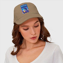 Бейсболка Кибер пивозавр из будущего - нейроарт, цвет: миндальный — фото 2