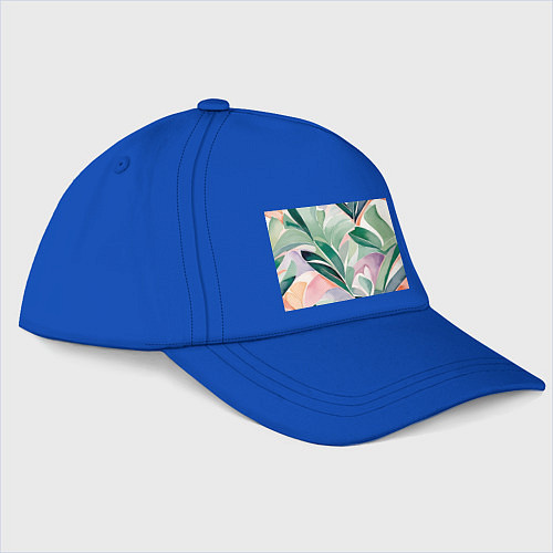 Бейсболка Листья акварель / Синий – фото 3