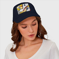 Бейсболка Абстракция в стиле поп-арт, цвет: тёмно-синий — фото 2