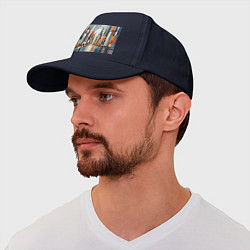 Бейсболка Архитектура город абстракция, цвет: тёмно-синий — фото 2