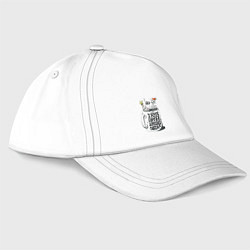 Бейсболка Coffee Christmas Skeleton, цвет: белый