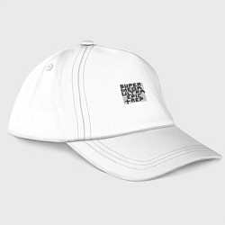 Бейсболка Пиксельный Super Mega Ultra Epic Rep - ASCII арт,, цвет: белый