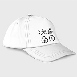 Бейсболка Led Zeppelin: symbols, цвет: белый