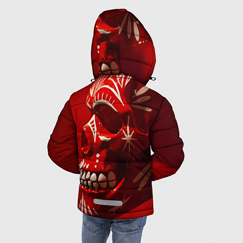 Зимняя куртка для мальчика Красный череп / 3D-Черный – фото 4