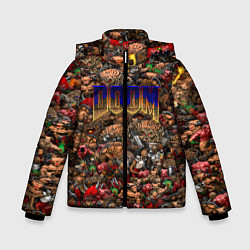 Куртка зимняя для мальчика DOOM: Pixel Monsters, цвет: 3D-черный