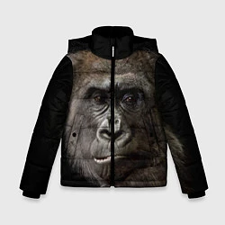Куртка зимняя для мальчика Глаза гориллы, цвет: 3D-черный