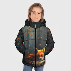 Куртка зимняя для мальчика Лисица в лесу, цвет: 3D-черный — фото 2