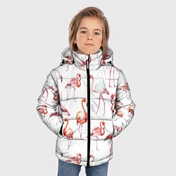 Куртка зимняя для мальчика Действия фламинго, цвет: 3D-красный — фото 2