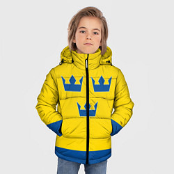 Куртка зимняя для мальчика Сборная Швеции: домашняя форма, цвет: 3D-красный — фото 2