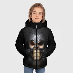 Куртка зимняя для мальчика Скелет в маске, цвет: 3D-черный — фото 2