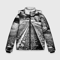 Куртка зимняя для мальчика Железная дорога, цвет: 3D-черный