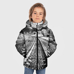 Куртка зимняя для мальчика Железная дорога, цвет: 3D-черный — фото 2