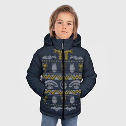Куртка зимняя для мальчика Новогодний свитер Чужой, цвет: 3D-черный — фото 2
