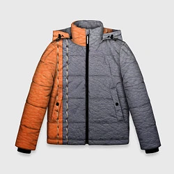 Куртка зимняя для мальчика Кожа, цвет: 3D-черный