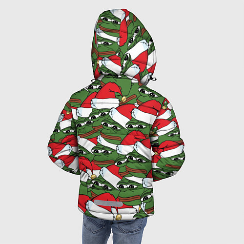 Зимняя куртка для мальчика Sad frog new year / 3D-Черный – фото 4