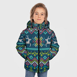 Куртка зимняя для мальчика Вязаный узор 6, цвет: 3D-черный — фото 2