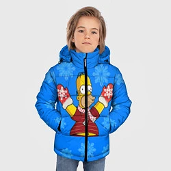 Куртка зимняя для мальчика Новогодний Гомер, цвет: 3D-черный — фото 2