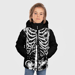 Куртка зимняя для мальчика Floral Skeleton, цвет: 3D-черный — фото 2
