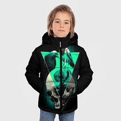 Куртка зимняя для мальчика Череп колдуна, цвет: 3D-черный — фото 2