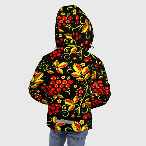 Зимняя куртка для мальчика Хохлома / 3D-Черный – фото 4