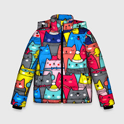 Куртка зимняя для мальчика Отряд котиков, цвет: 3D-светло-серый