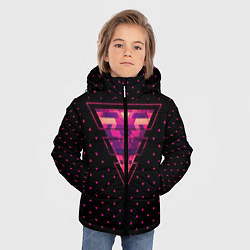 Куртка зимняя для мальчика Треугольная геометрия, цвет: 3D-черный — фото 2