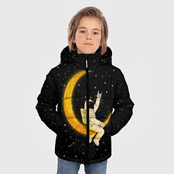 Куртка зимняя для мальчика Лунный наездник, цвет: 3D-черный — фото 2