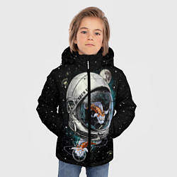 Куртка зимняя для мальчика Подводный космос, цвет: 3D-черный — фото 2