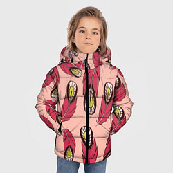 Куртка зимняя для мальчика Красные перья, цвет: 3D-красный — фото 2