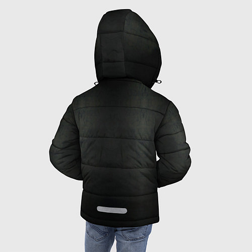 Зимняя куртка для мальчика Служу России: серебряный герб / 3D-Черный – фото 4