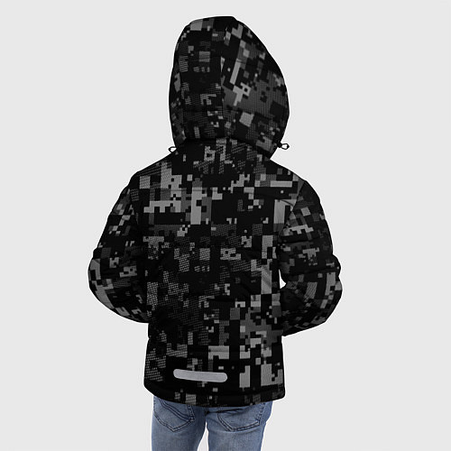 Зимняя куртка для мальчика Служу России: космические войска / 3D-Черный – фото 4