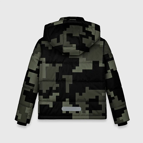 Зимняя куртка для мальчика Камуфляж пиксельный: черный/серый / 3D-Светло-серый – фото 2