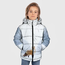 Куртка зимняя для мальчика Лиса на снегу, цвет: 3D-черный — фото 2