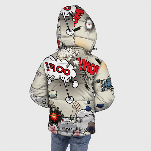 Зимняя куртка для мальчика Взрывы / 3D-Черный – фото 4