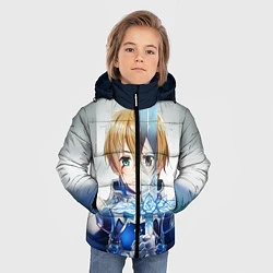 Куртка зимняя для мальчика Юдзио (ユージオ Yūjio, цвет: 3D-светло-серый — фото 2