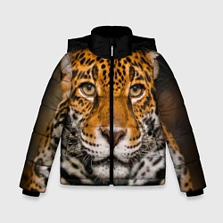Куртка зимняя для мальчика Взгляд ягуара, цвет: 3D-светло-серый