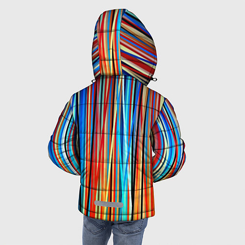 Зимняя куртка для мальчика Colored stripes / 3D-Красный – фото 4