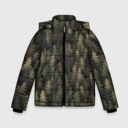 Куртка зимняя для мальчика Лесной камуфляж, цвет: 3D-светло-серый