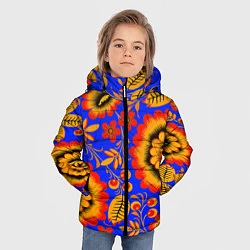 Куртка зимняя для мальчика Хохломской узор, цвет: 3D-черный — фото 2