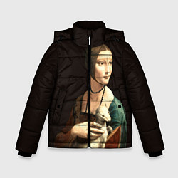 Куртка зимняя для мальчика Дама с горностаем, цвет: 3D-черный
