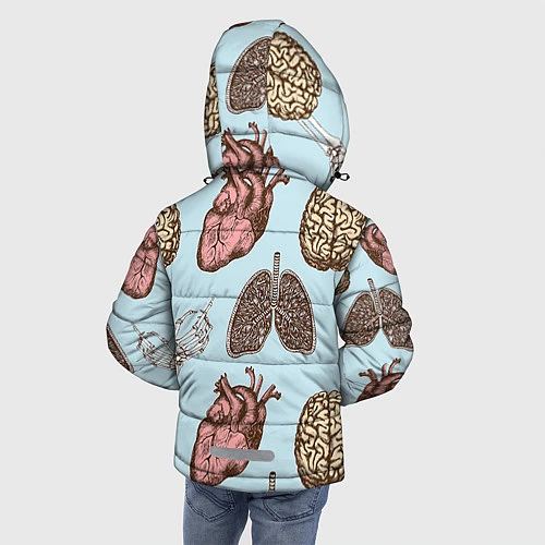 Зимняя куртка для мальчика Органы / 3D-Черный – фото 4